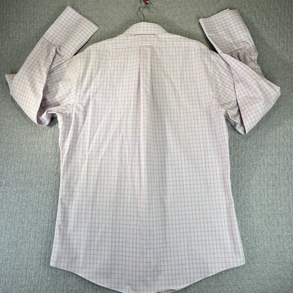 Brooks Brothers Dress Shirt Men L 16-32 Gingham Graph Check Slim Fit Cotton 346 - Picture 4 of 8